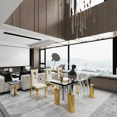 주문 SEDIA 현대 유리 식탁 세트 6개의 타원형 online manufacture