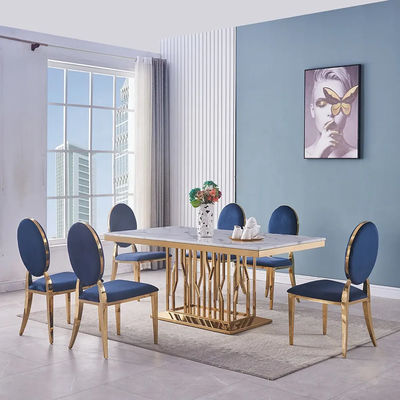 주문 현대 고급 스테인리스 스틸 대리석 아파트 광장 식탁 online manufacture